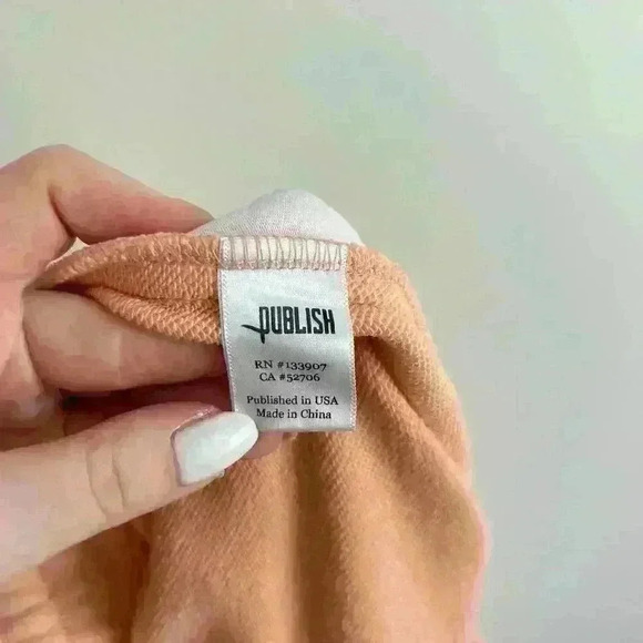 Publish High Rise Drawcord Waist Jogger Sweatpants Light Orange L - Picture 10 of 11